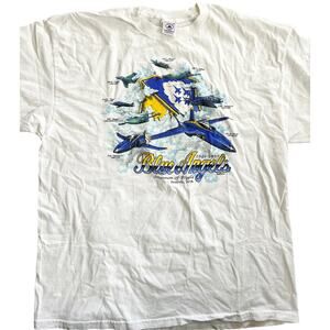 Vintage 90s U.S. Navy BLUE ANGELS Anniversary Graphic Tee Mens Sz XXL EUC RARE